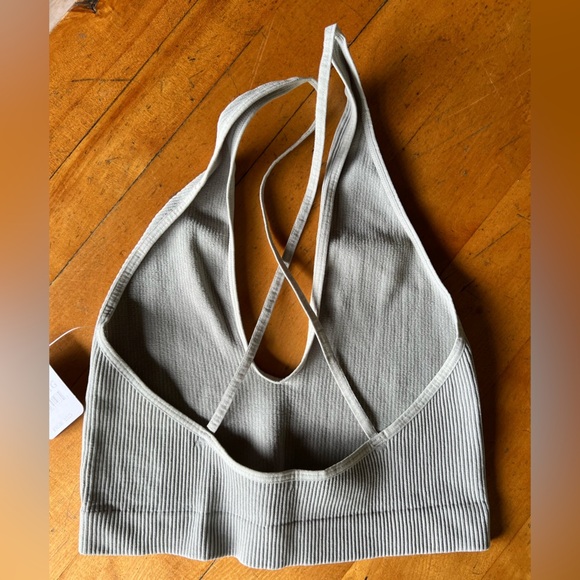 Free People Intimately Crossback Ribbed Bralette in Gray Motif Size L/XL NWT - Picture 2 of 4